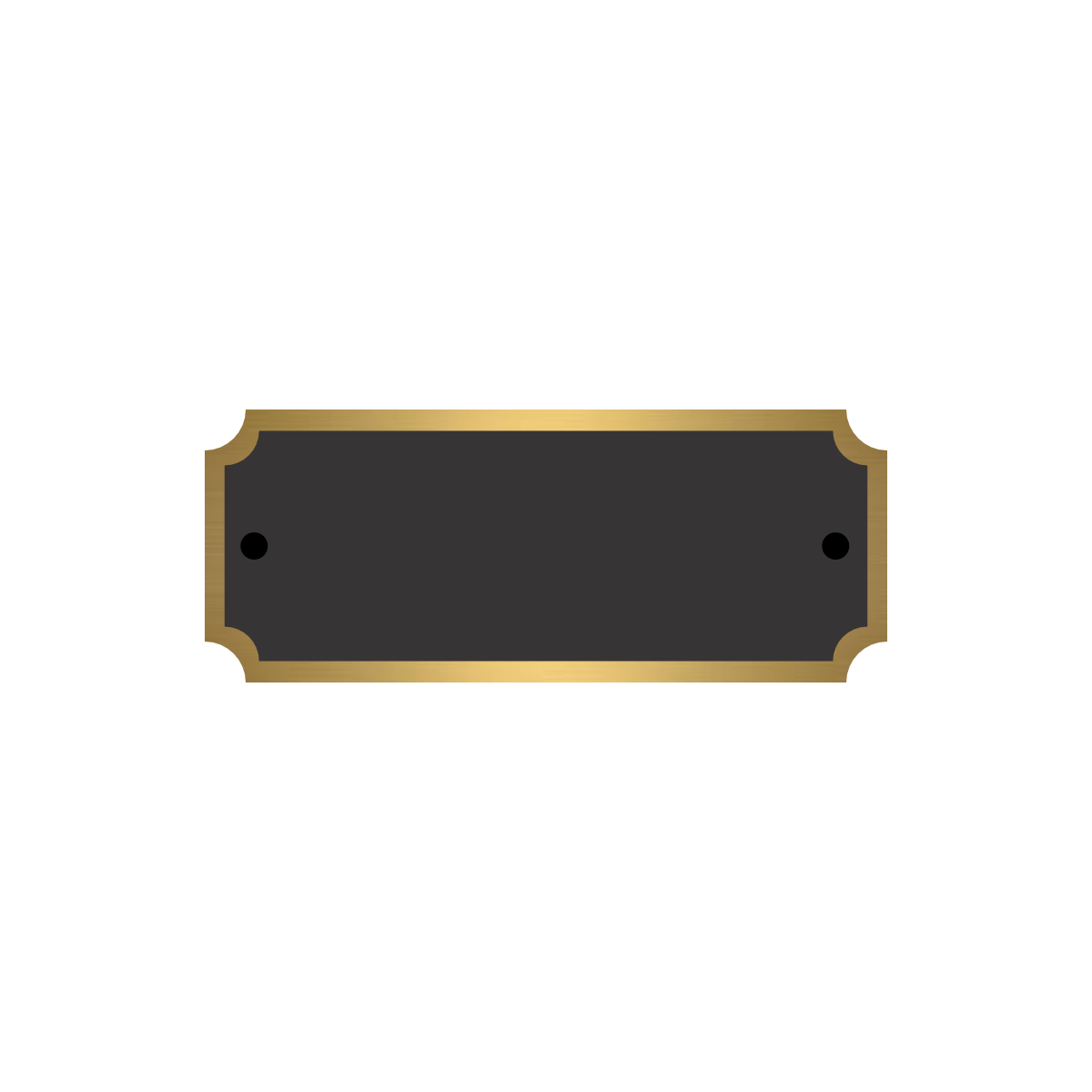 Black Brass Plate with Gold Border and Corner Notches - Awards & More #