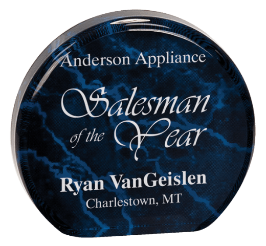 Circle Acrylic Award - Blue Marble - Awards & More #
