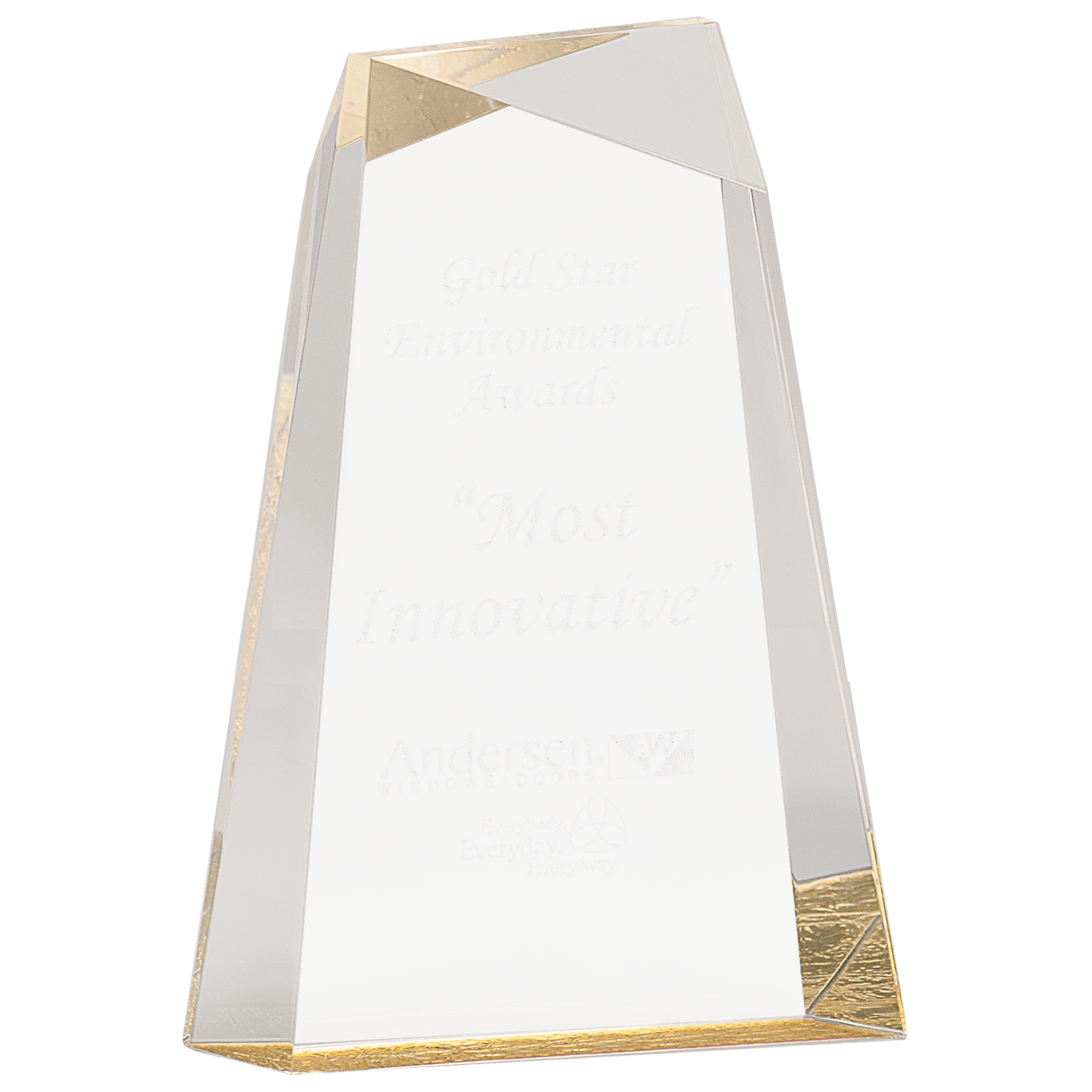 Facet Wedge Acrylic - Gold - Awards & More #