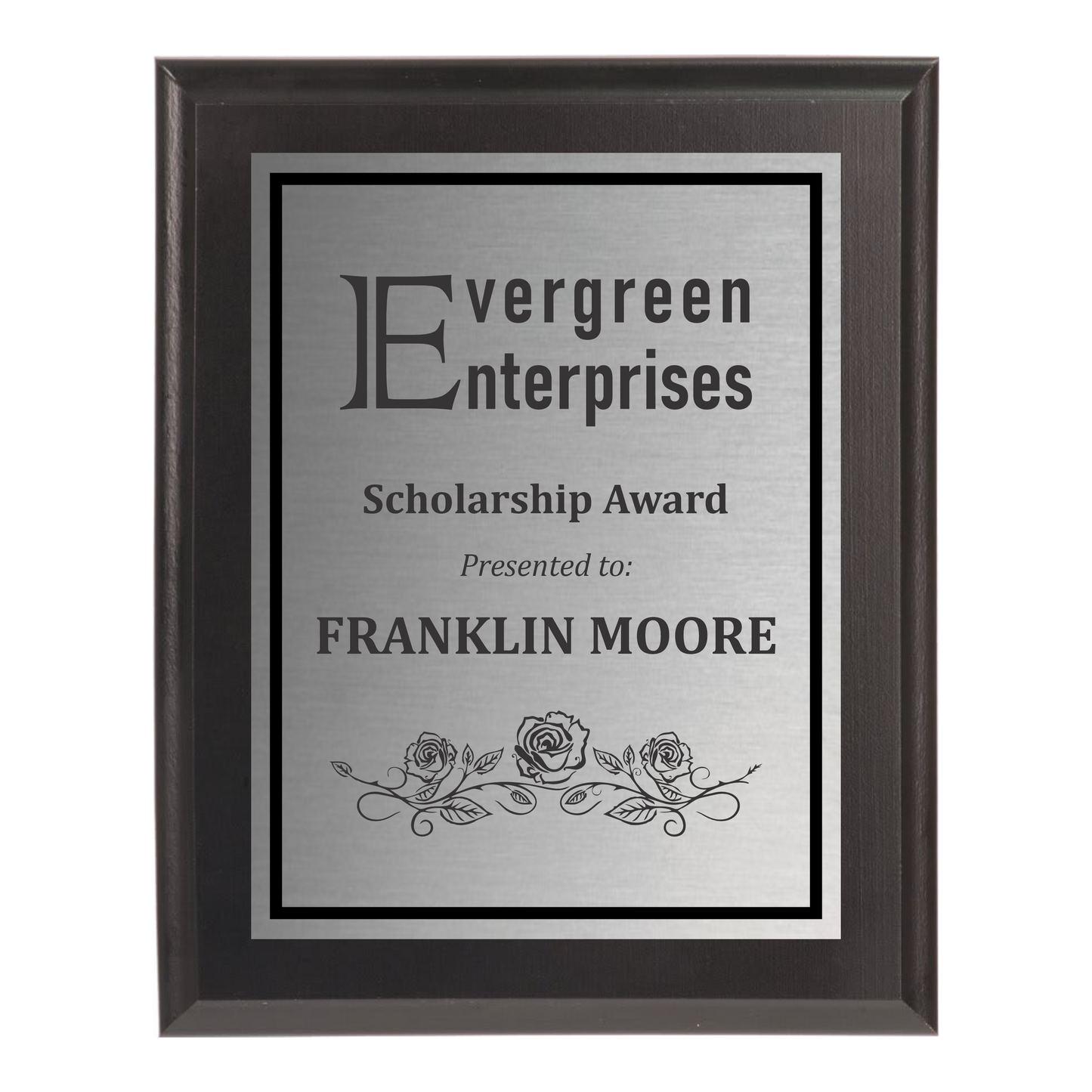 Classic Black Plaque - Silver Plate with Black Engraving - Awards & More #