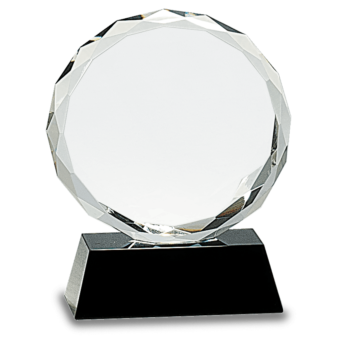 Round Facet Crystal on Pedestal Base - Black - Awards & More #