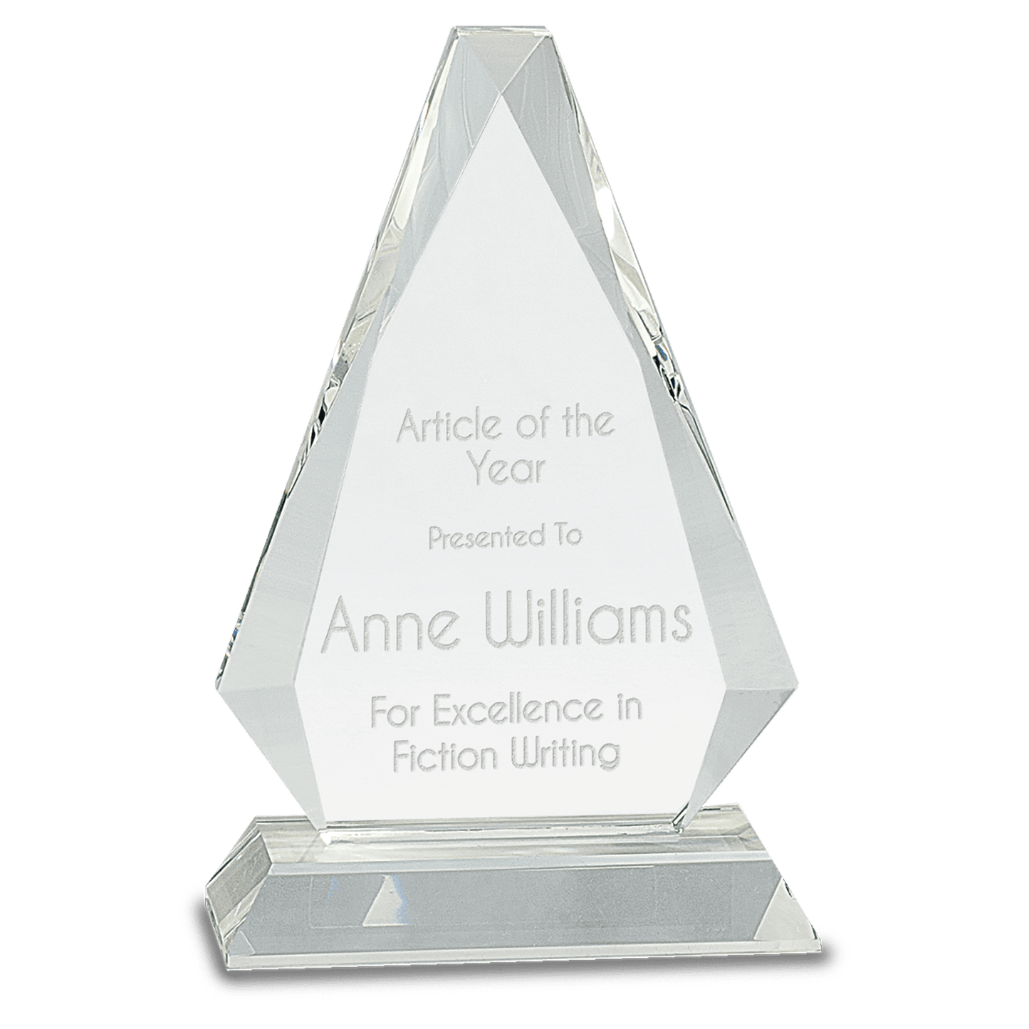 Crystal Triangle Award - Clear - Awards & More