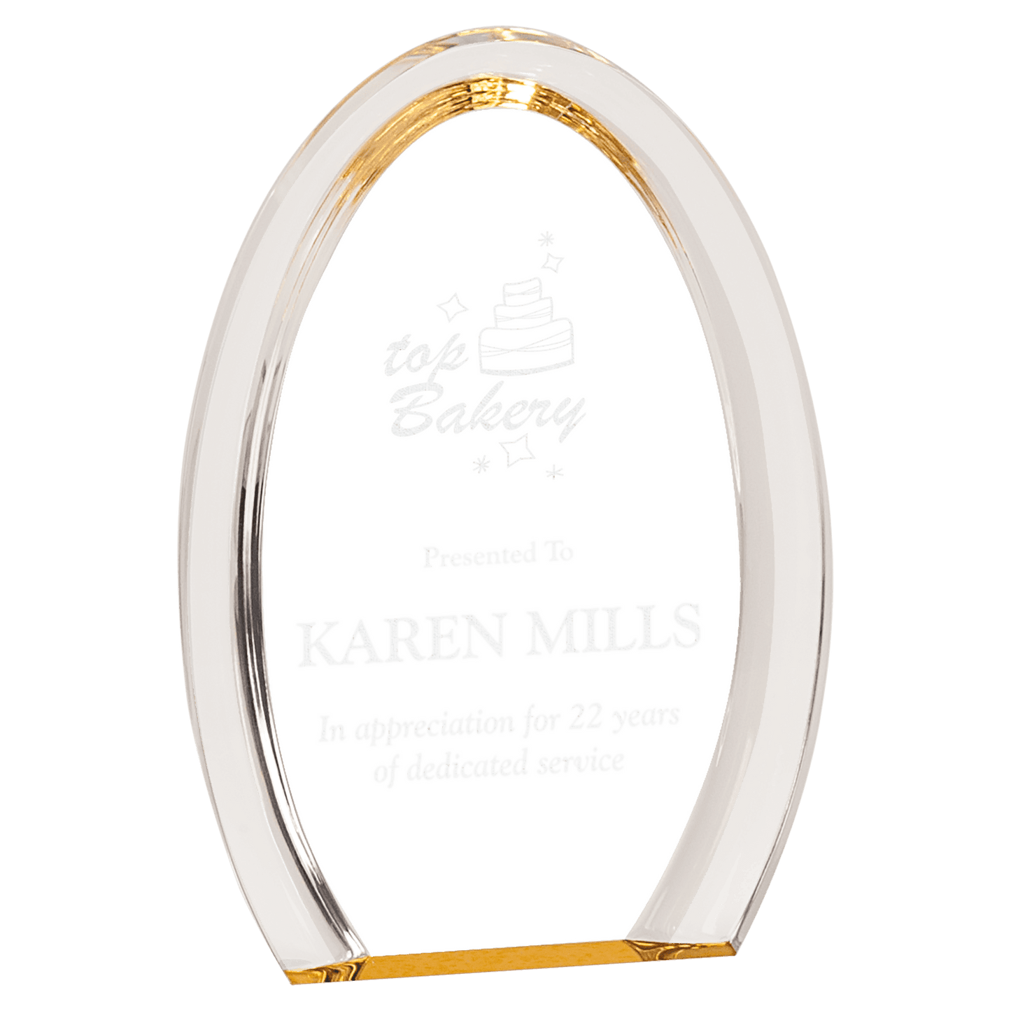 Oval Halo Acrylic - Gold - Awards & More #