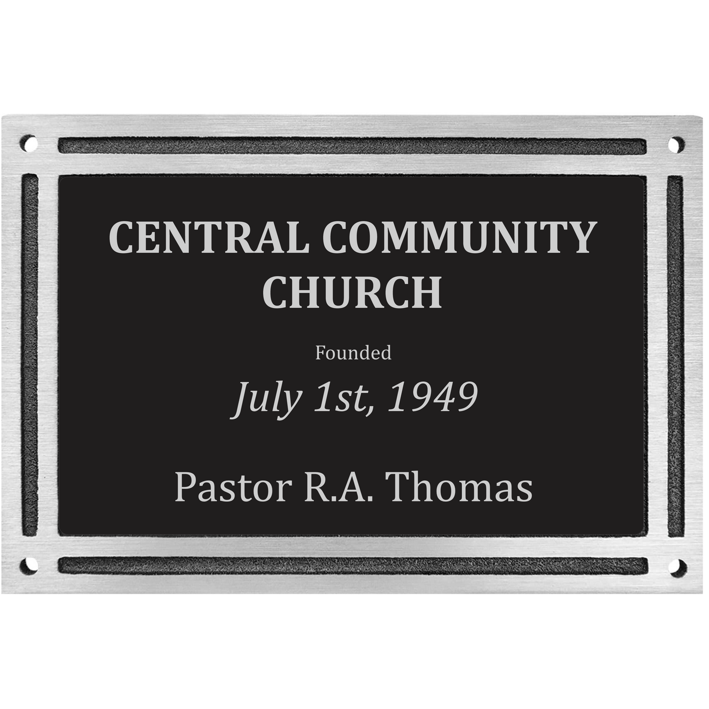 Silver/Black Large Aluminum Outdoor Plaque Sign - Awards & More #