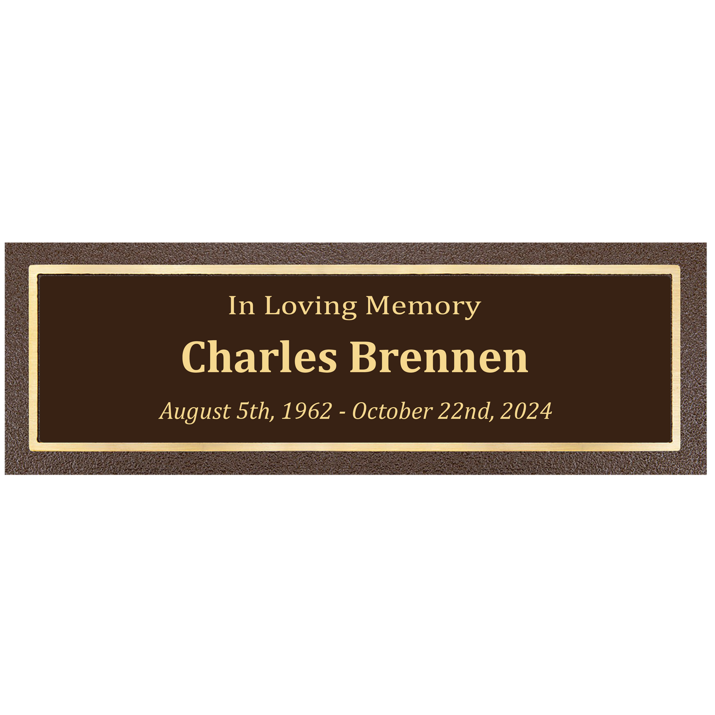 Gold/Brown 9" x 3" Aluminum Outdoor Plaque Sign - Awards & More #