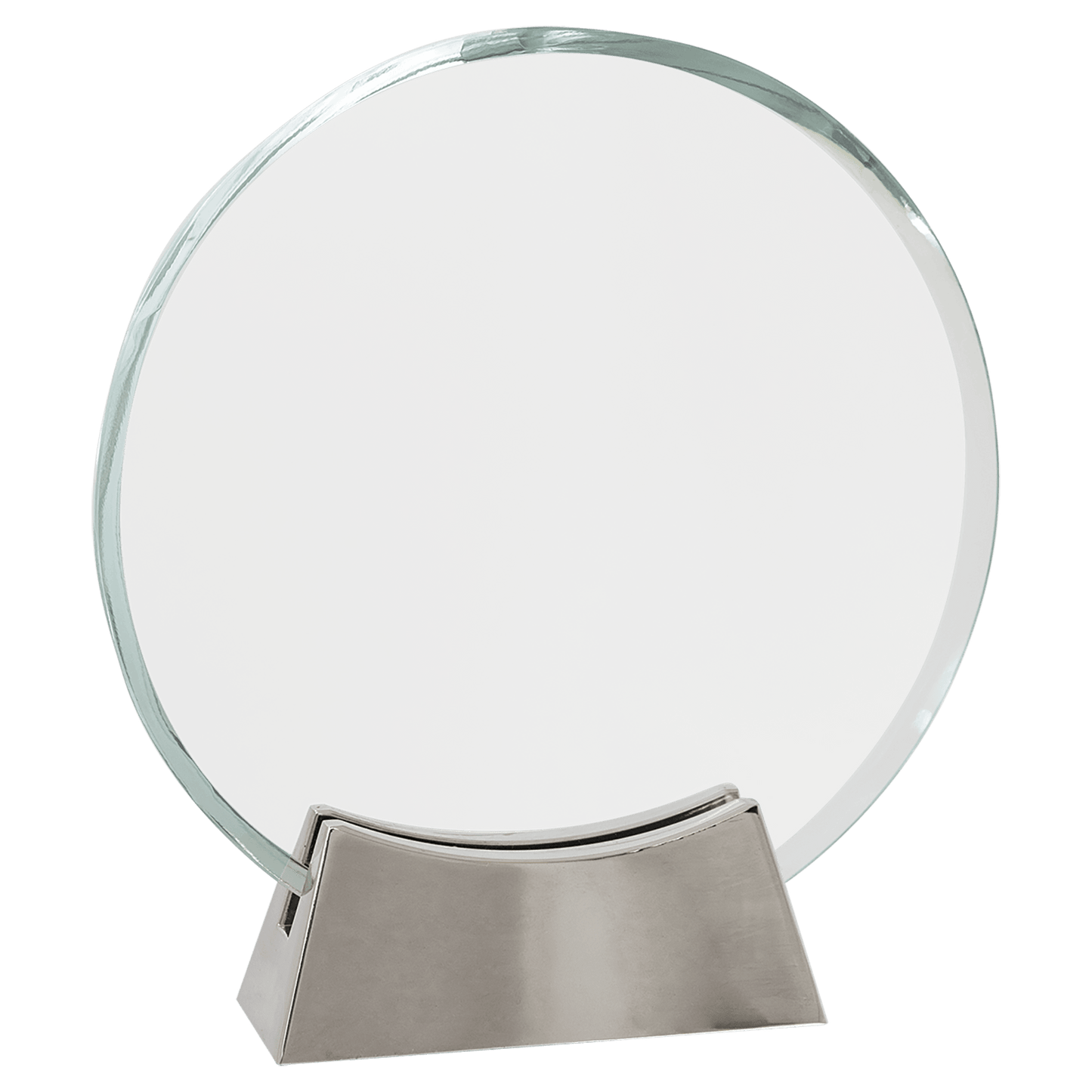 Round Platinum Glass with Full Metal Base - Awards & More #