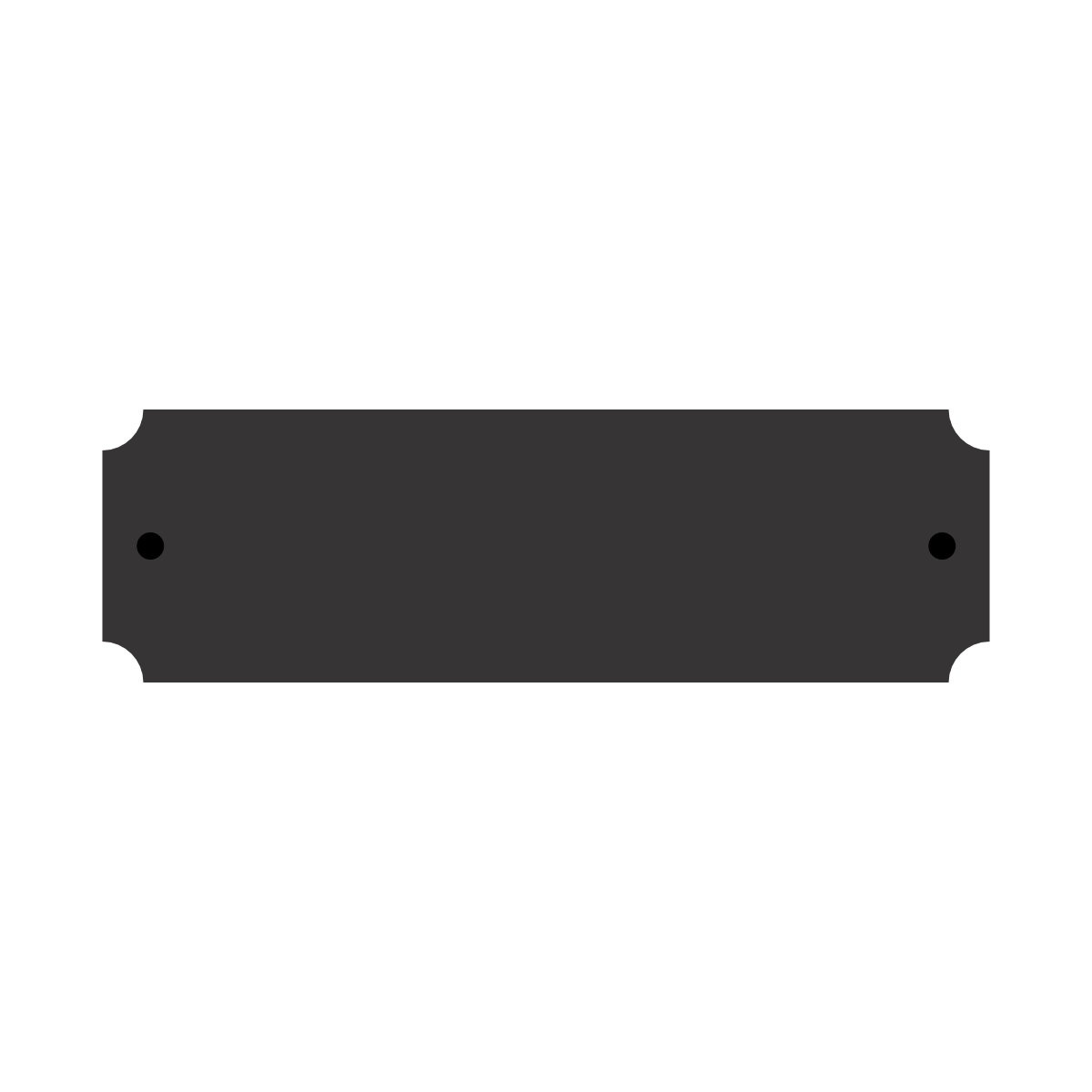 Black Brass Plate with Corner Notches - Awards & More #