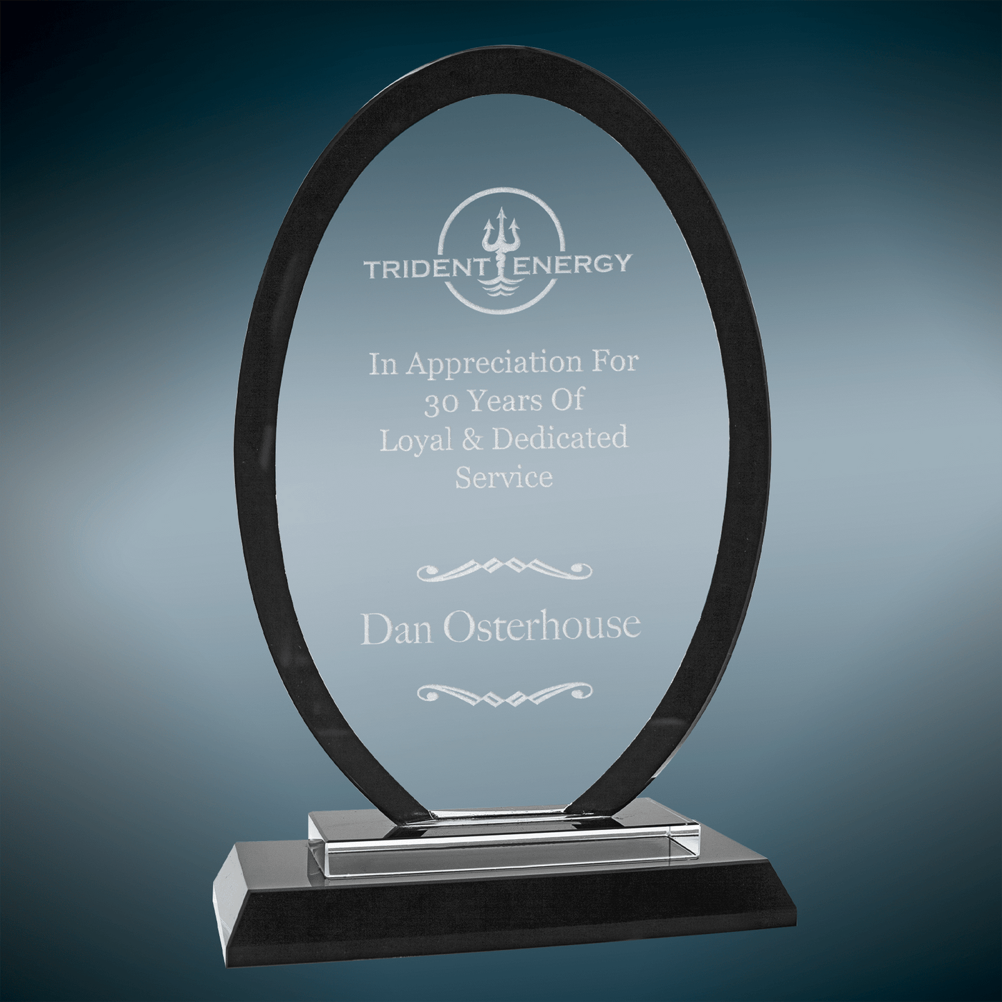 Oval Regal Glass - Black - Awards & More #
