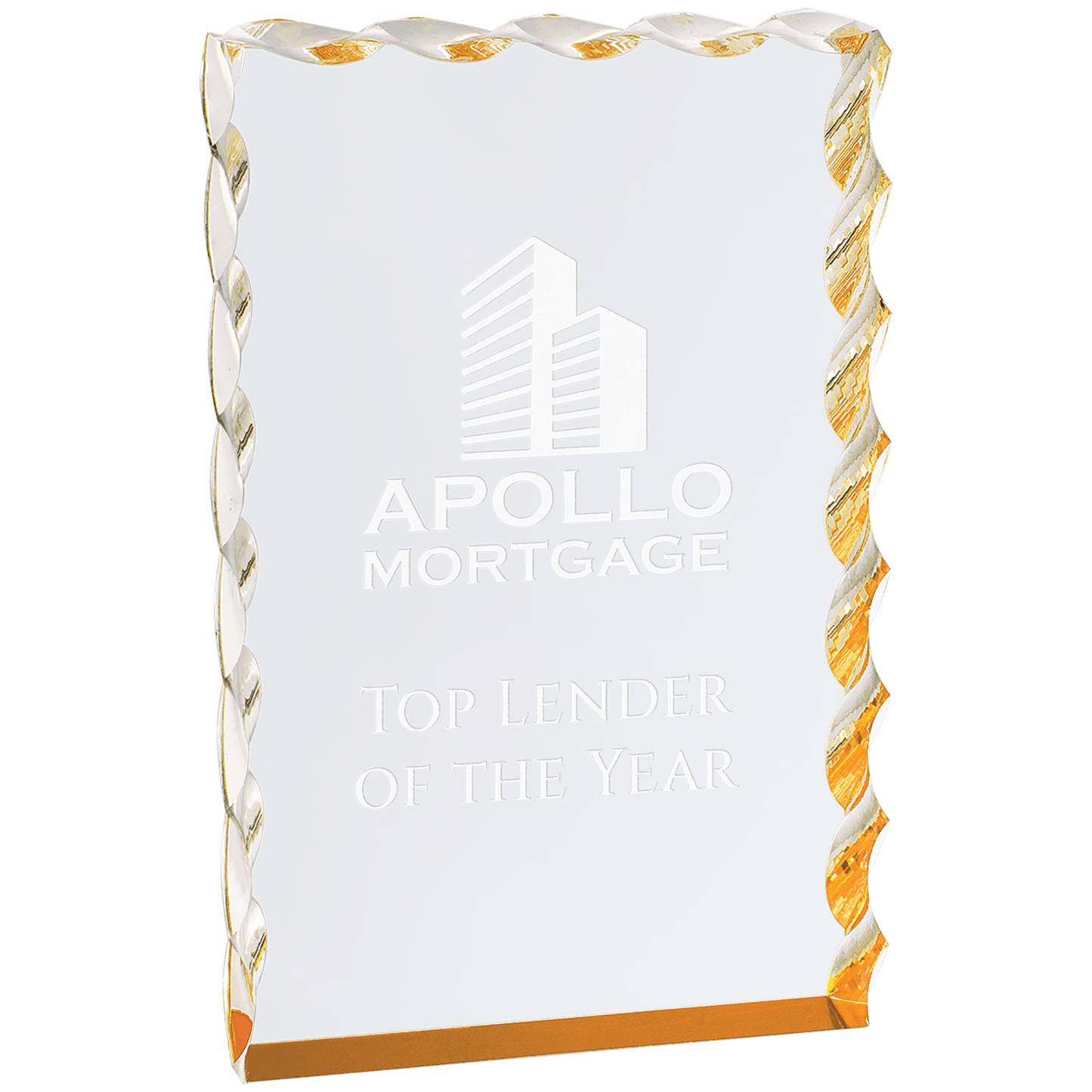 Wave Edge Acrylic Award - Gold - Awards & More #