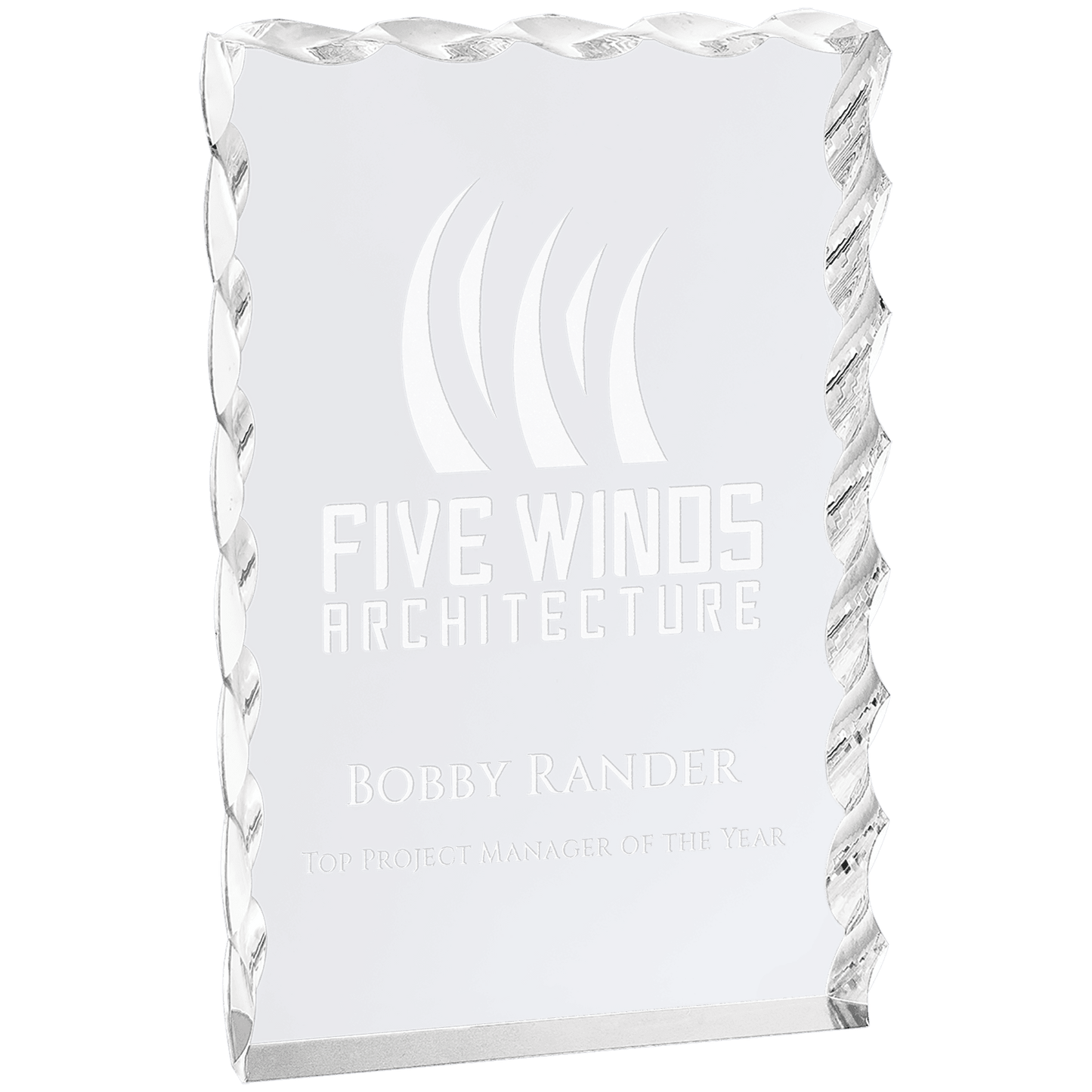Wave Edge Acrylic Award - Silver - Awards & More #