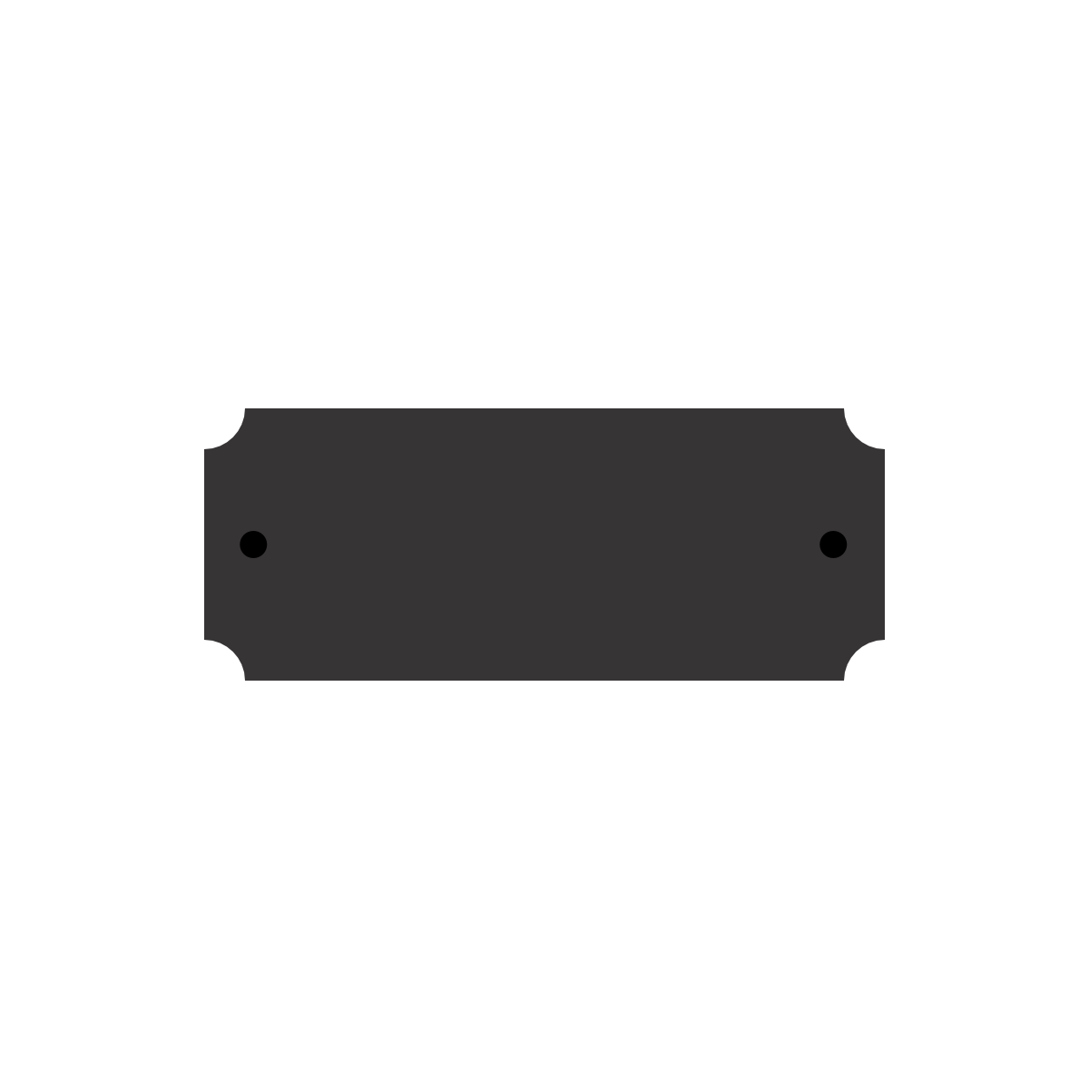 Black Brass Plate with Corner Notches - Awards & More #