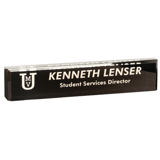 Acrylic Desk Wedge - Black - Awards & More