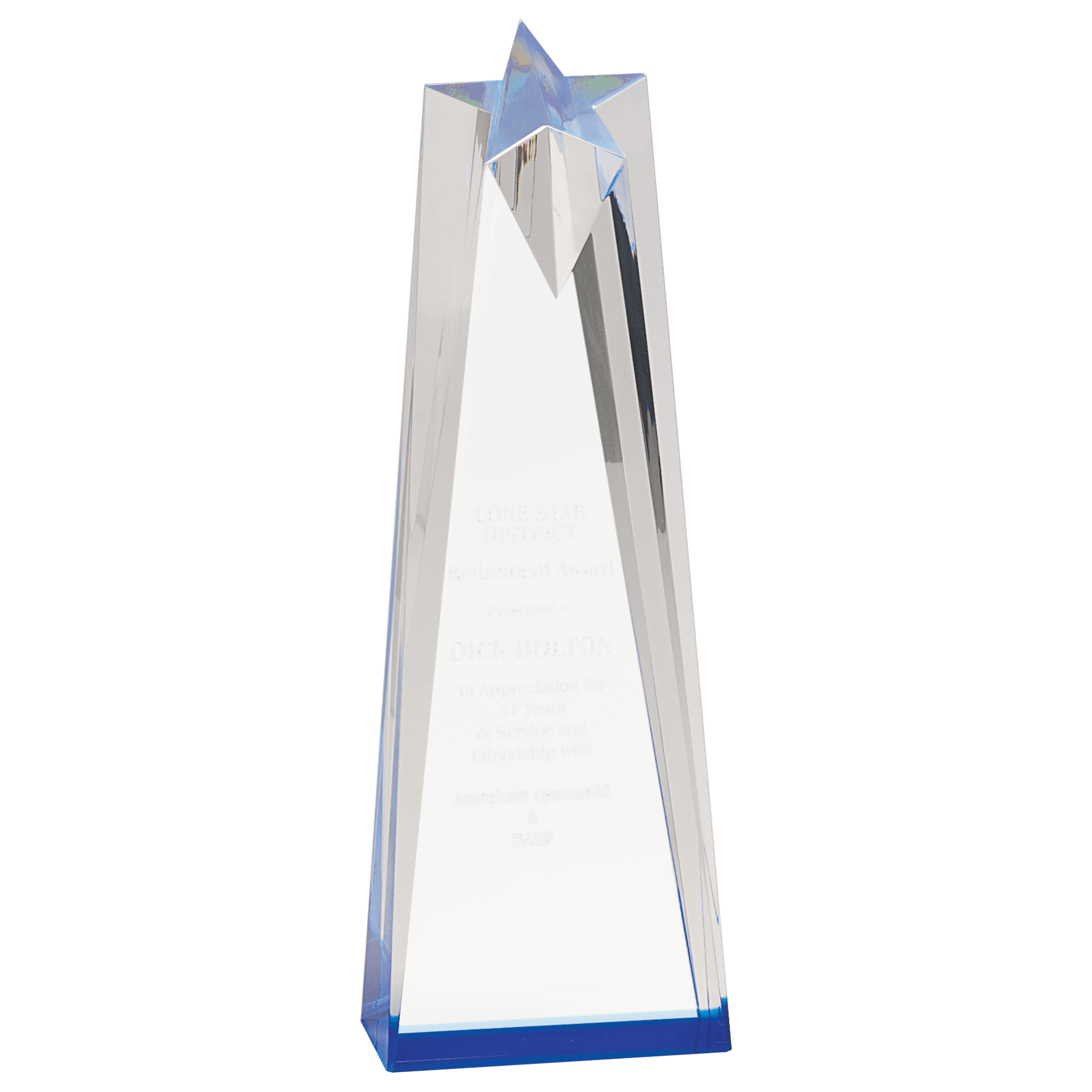 Sculpted Star Acrylic - Blue - Awards & More #