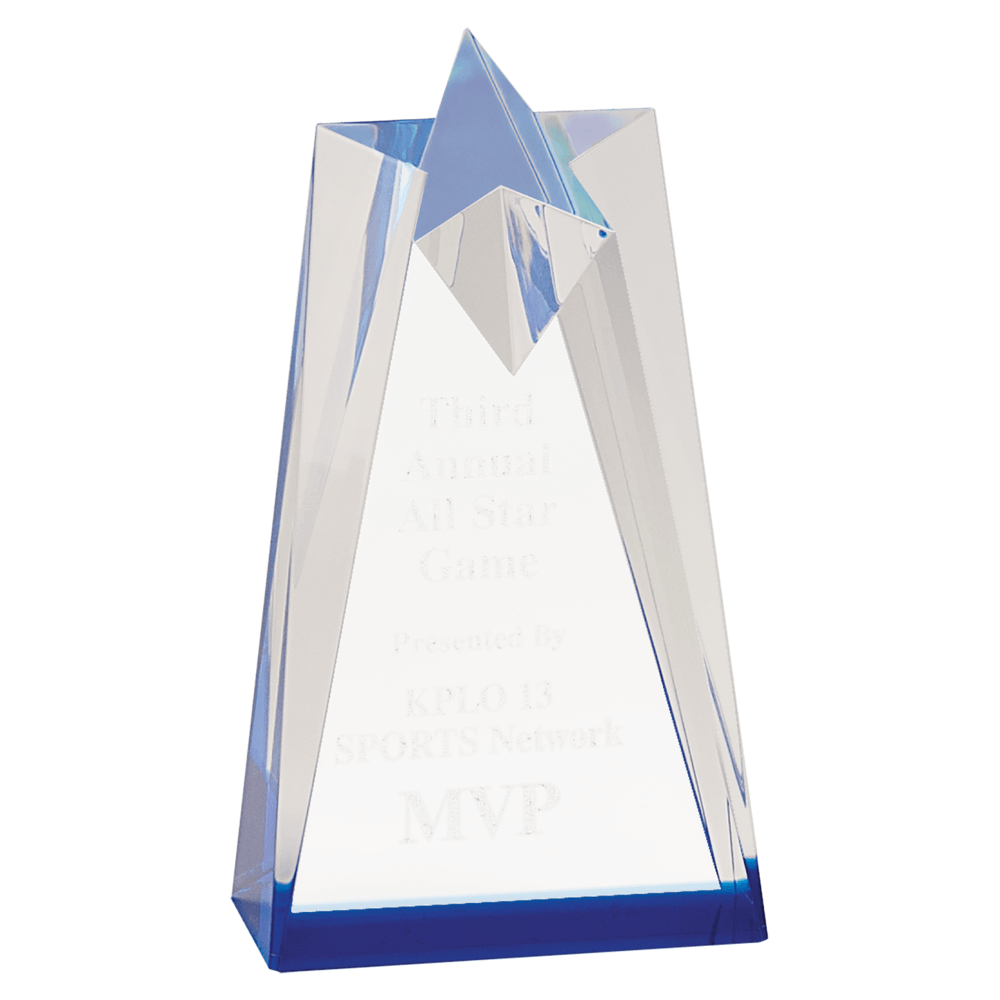 Sculpted Star Acrylic - Blue - Awards & More #