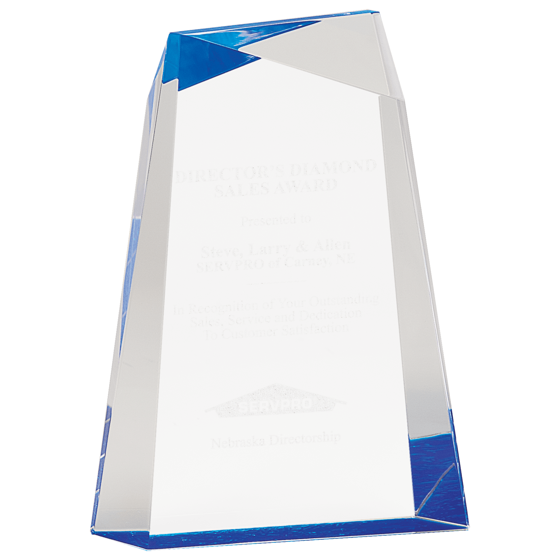 Facet Wedge Acrylic - Blue - Awards & More #