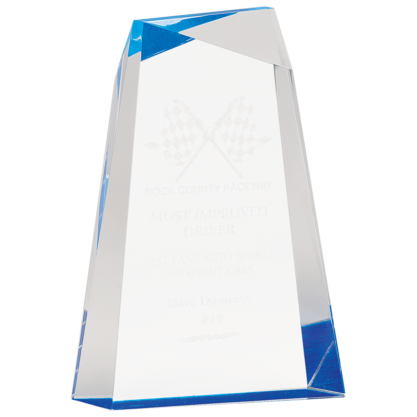 Facet Wedge Acrylic - Blue - Awards & More #