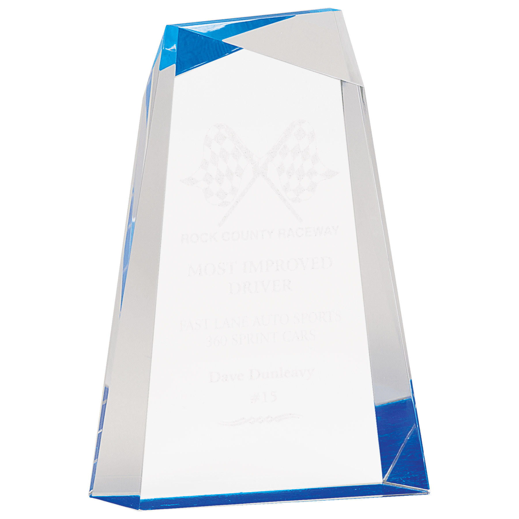 Facet Wedge Acrylic - Blue - Awards & More #