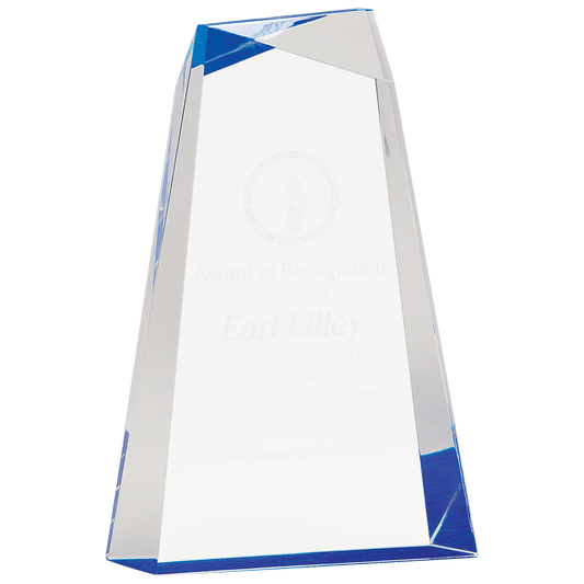 Facet Wedge Acrylic - Blue - Awards & More #