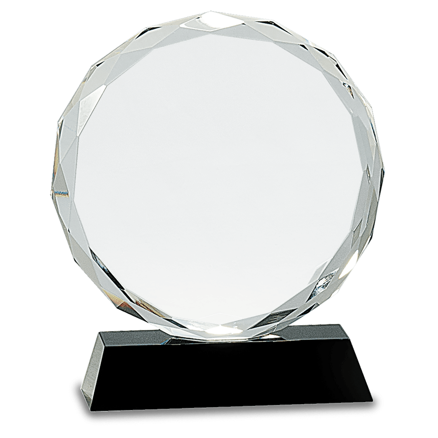 Round Facet Crystal on Pedestal Base - Black - Awards & More #