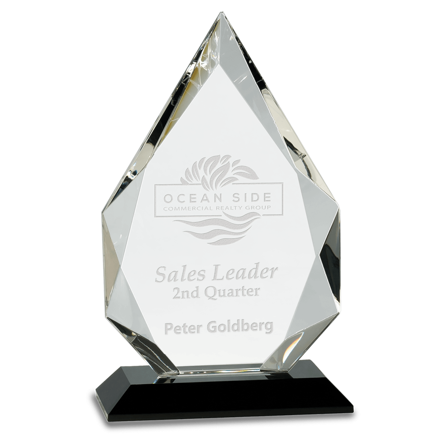 Diamond Crystal with Pedestal Base - Black - Awards & More #