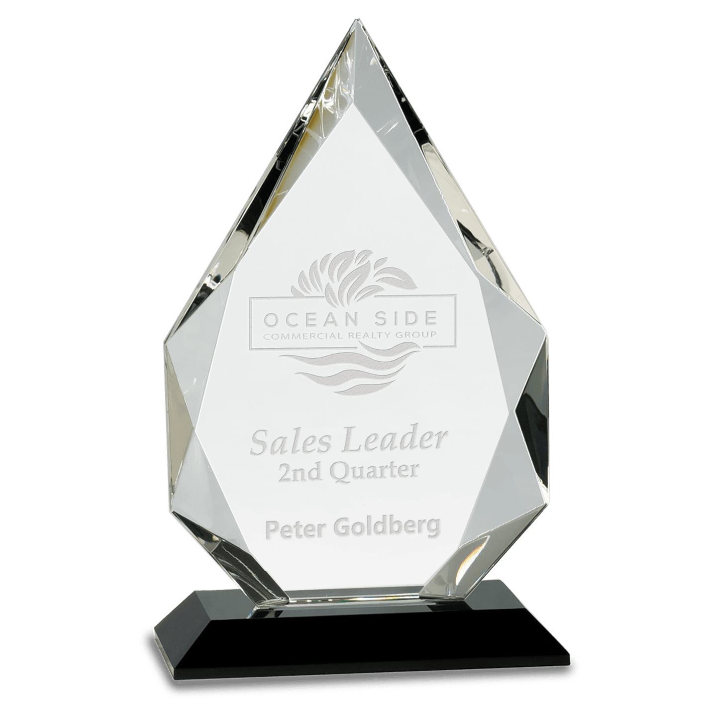 Diamond Crystal with Pedestal Base - Black - Awards & More #