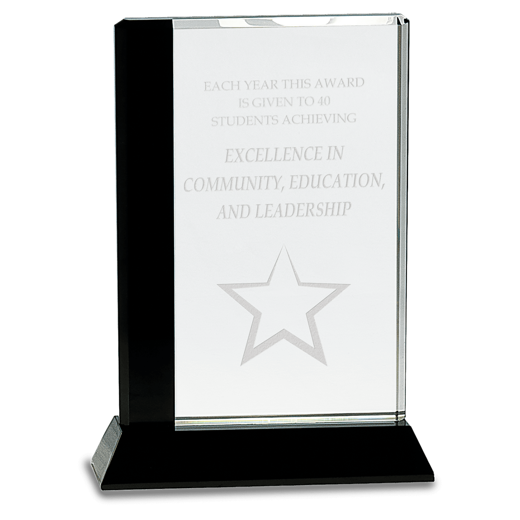 Edge Crystal with Base - Black - Awards & More #