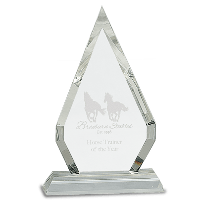 Crystal Rhombus with Pedestal Base - Clear - Awards & More #