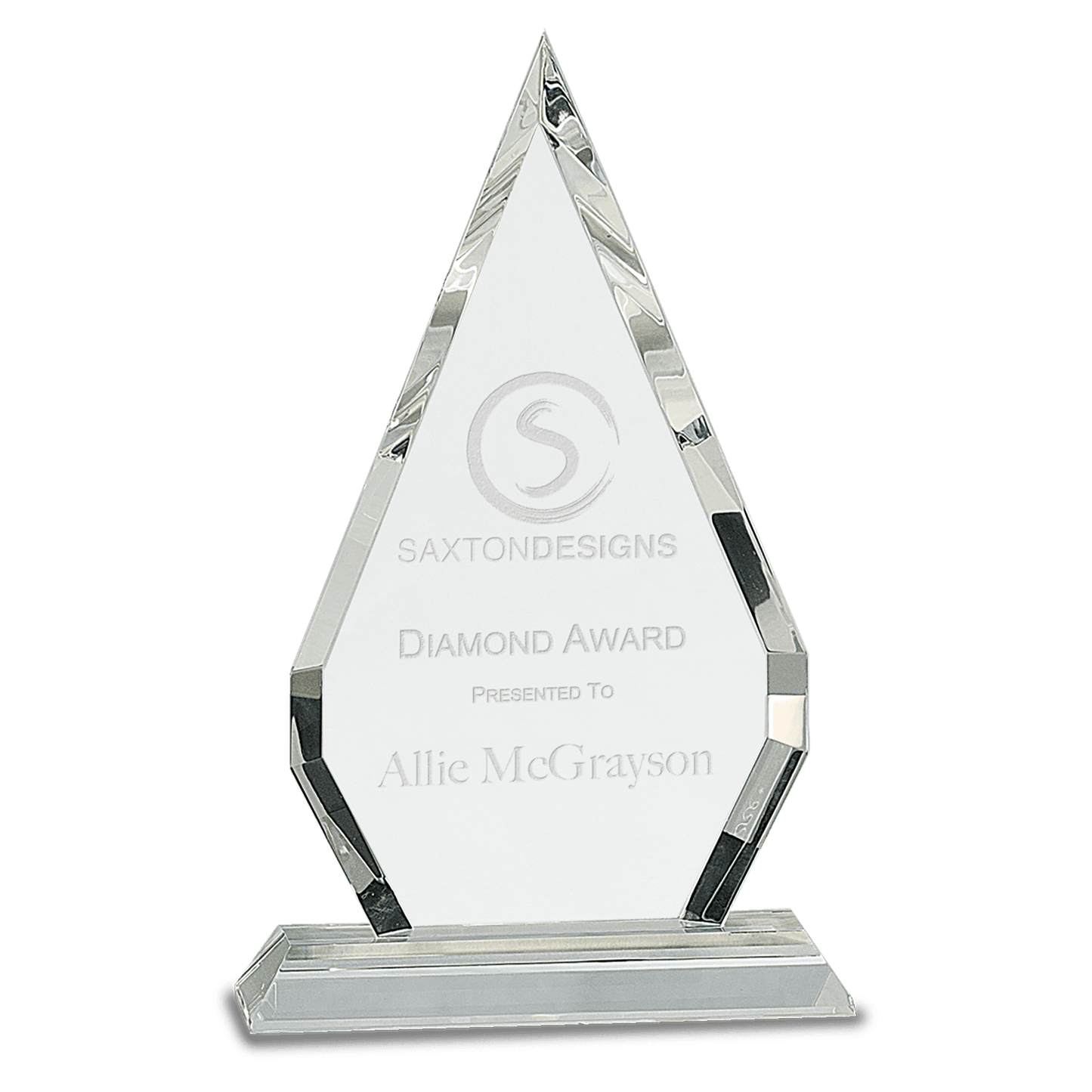 Crystal Rhombus with Pedestal Base - Clear - Awards & More #