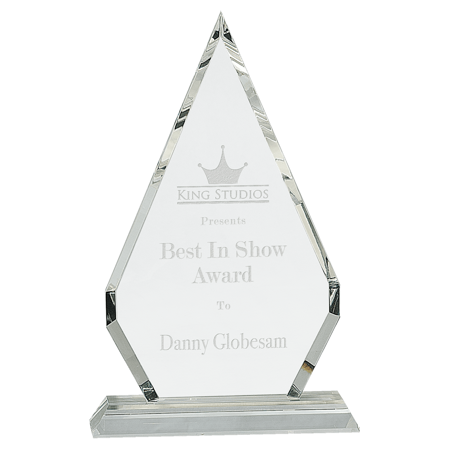 Crystal Rhombus with Pedestal Base - Clear - Awards & More #