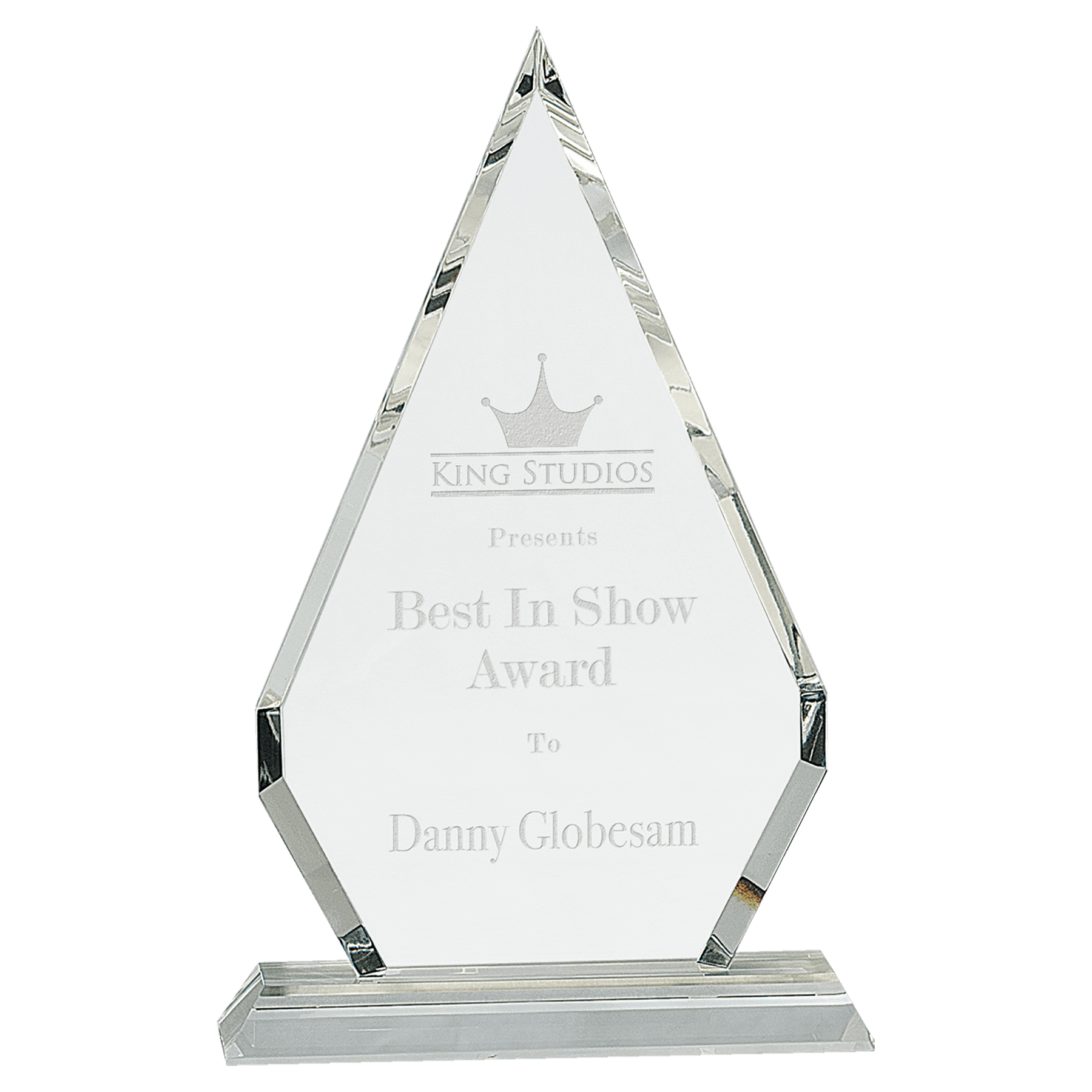 Crystal Rhombus with Pedestal Base - Clear - Awards & More #