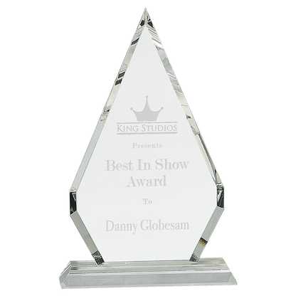 Crystal Rhombus with Pedestal Base - Clear - Awards & More #