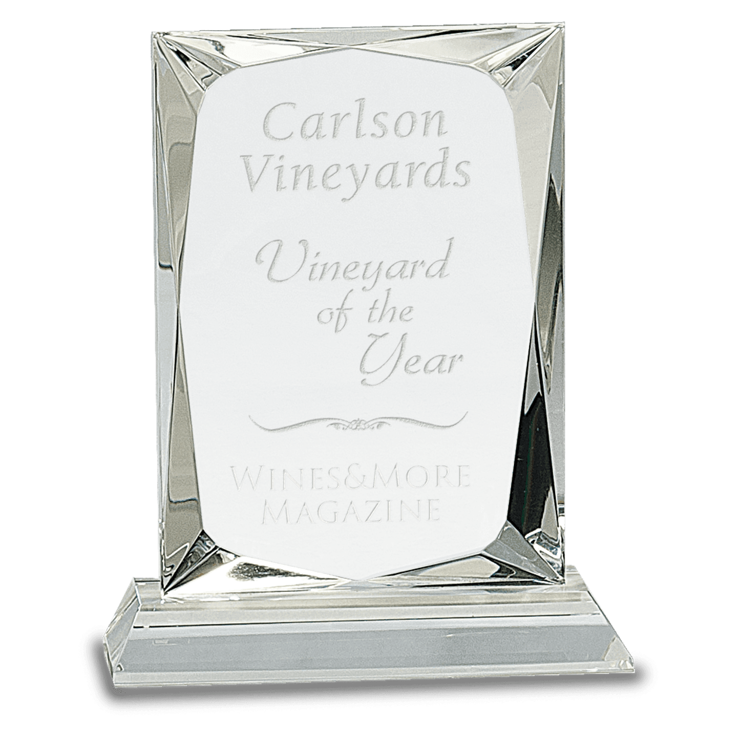 Rectangle Crystal on Base - Clear - Awards & More #