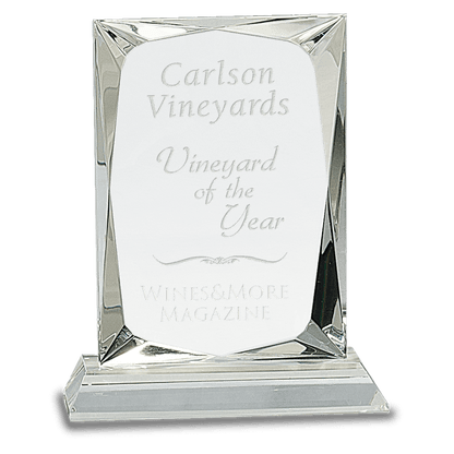 Rectangle Crystal on Base - Clear - Awards & More #