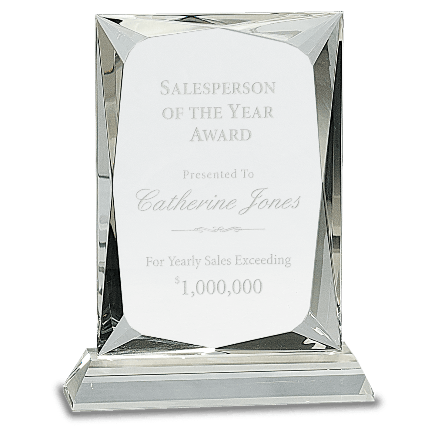 Rectangle Crystal on Base - Clear - Awards & More #