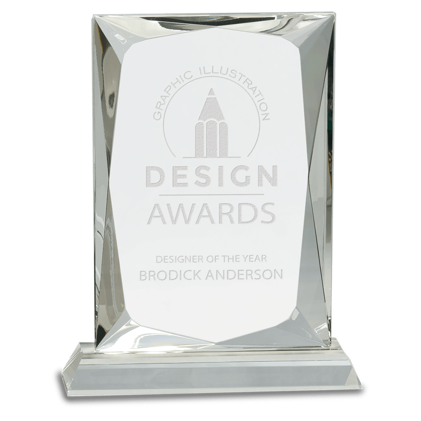 Rectangle Crystal on Base - Clear - Awards & More #