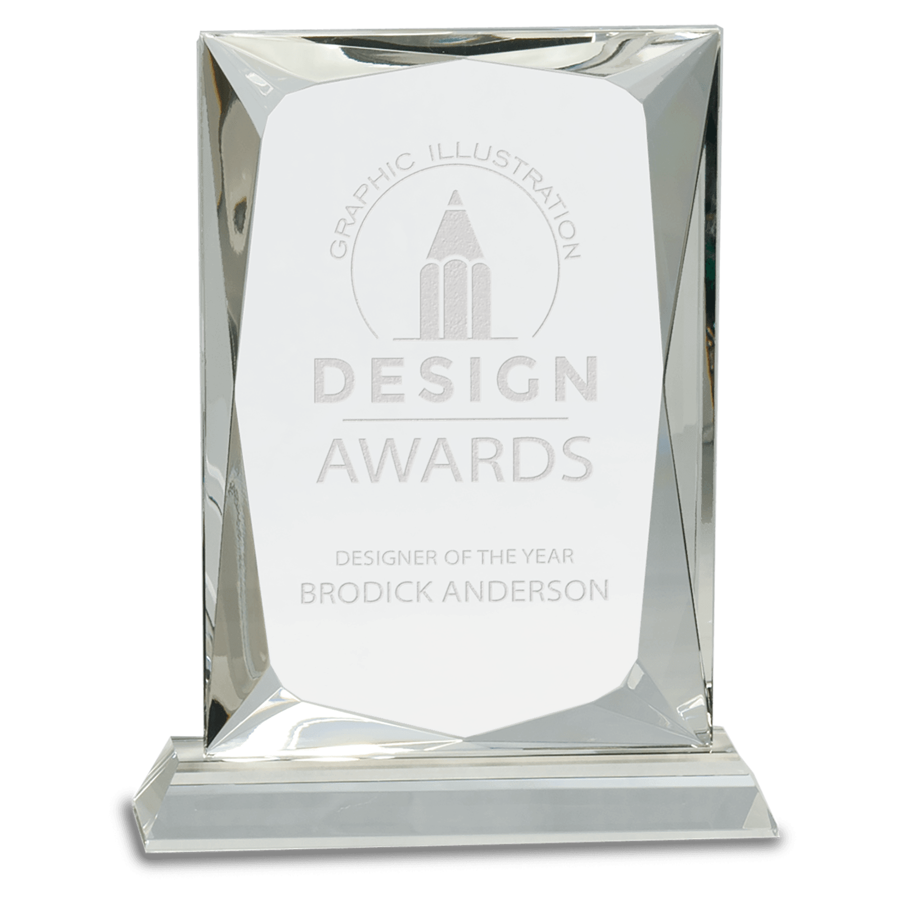 Rectangle Crystal on Base - Clear - Awards & More #