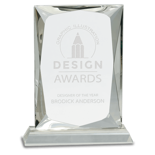 Rectangle Crystal on Base - Clear - Awards & More #