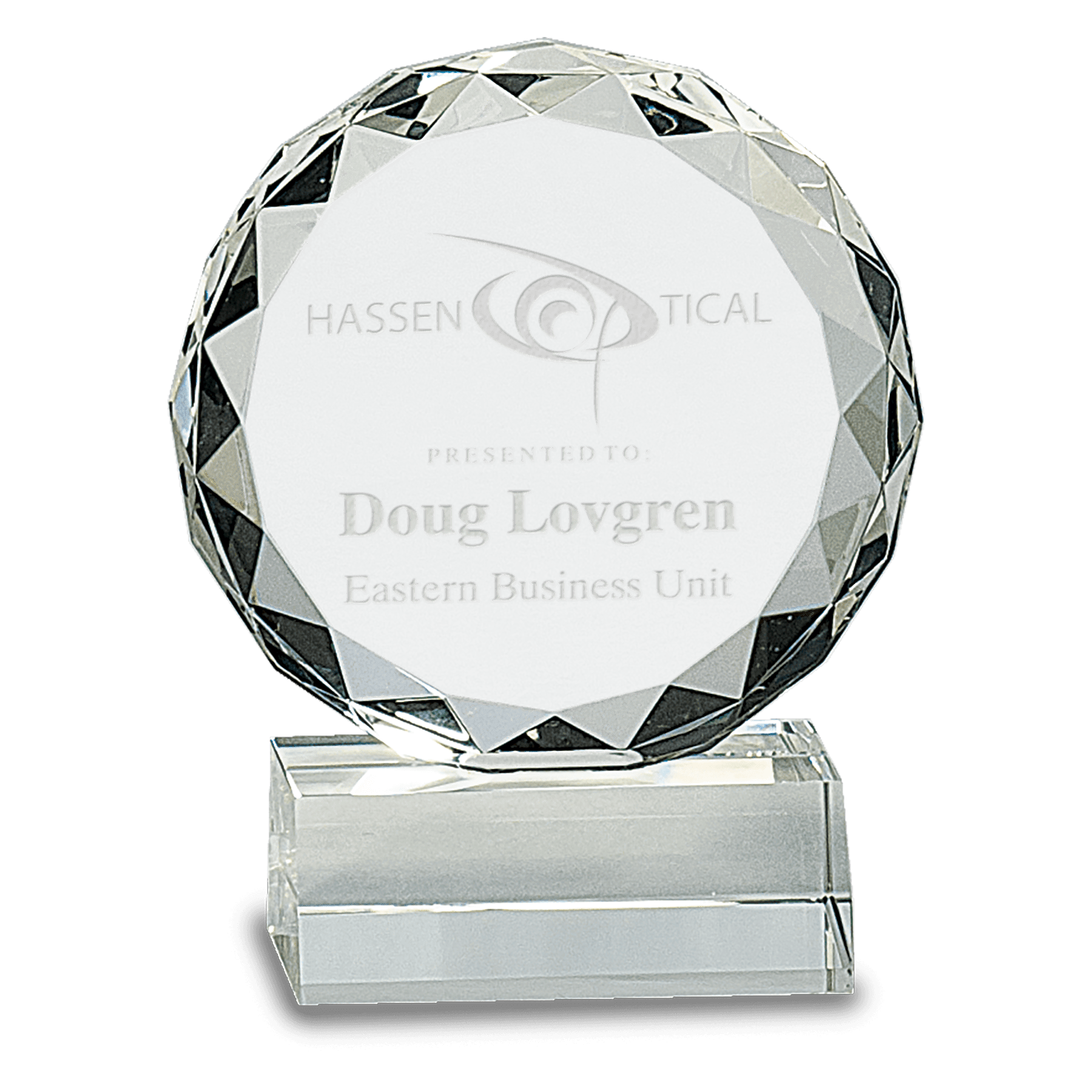 Round Facet Crystal on Pedestal Base - Clear – Awards & More