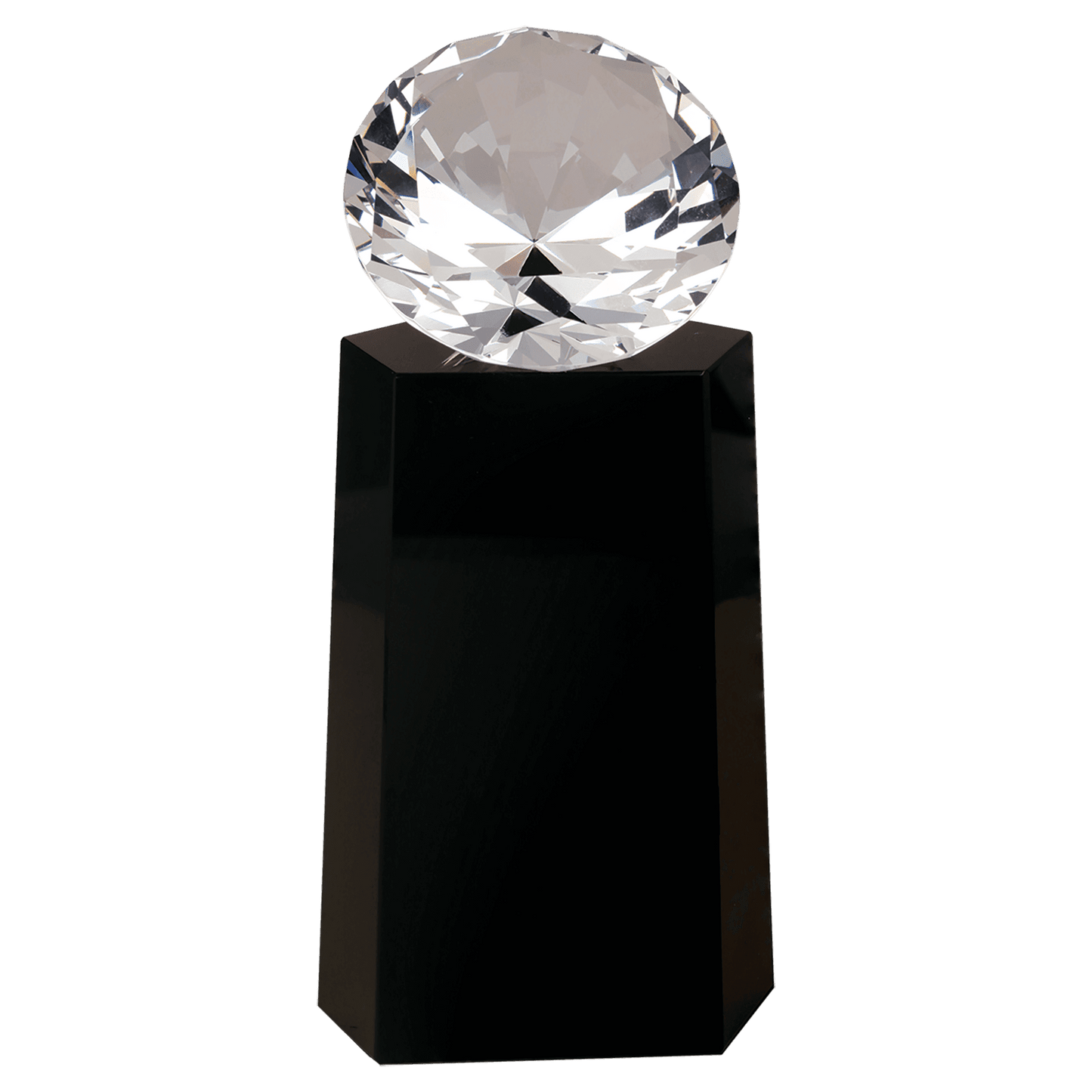 3D Crystal Diamond Award with Pedestal Base - Black - Awards & More #