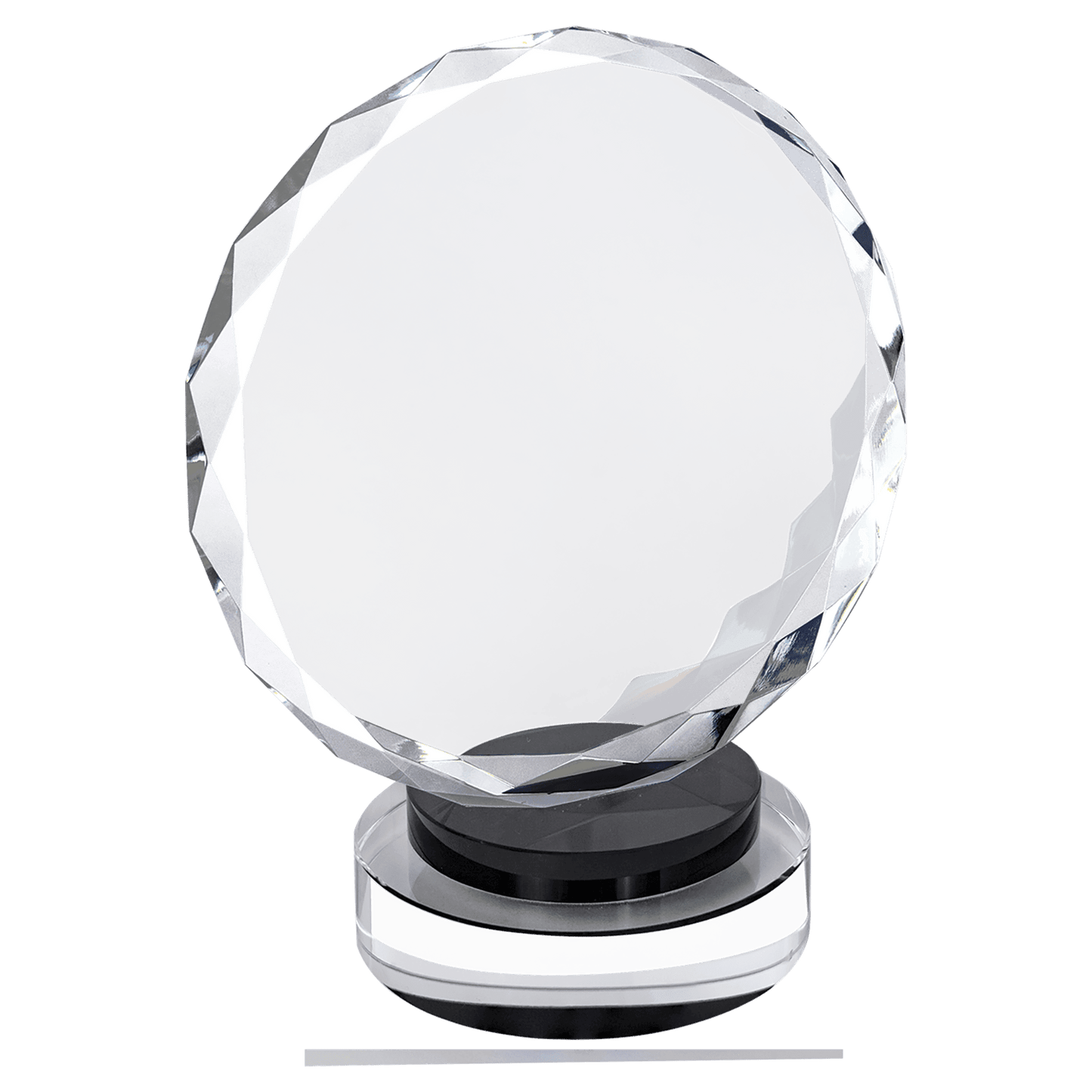 Round Facet Crystal on Round Base - Black - Awards & More #