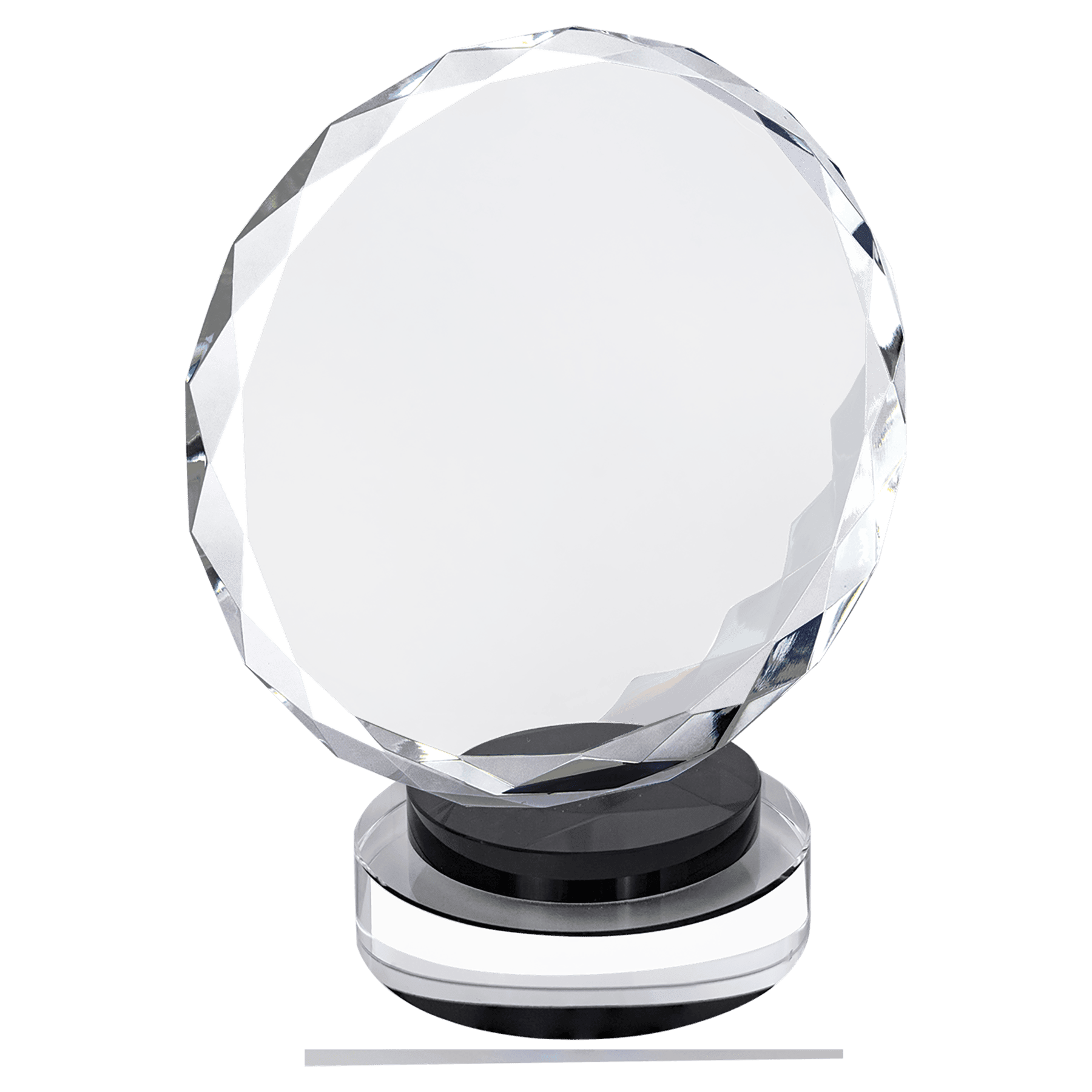 Round Facet Crystal on Round Base - Black - Awards & More #