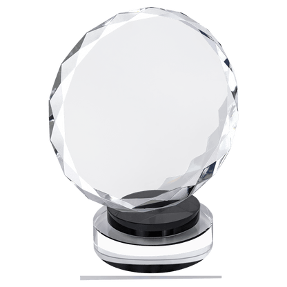 Round Facet Crystal on Round Base - Black - Awards & More #
