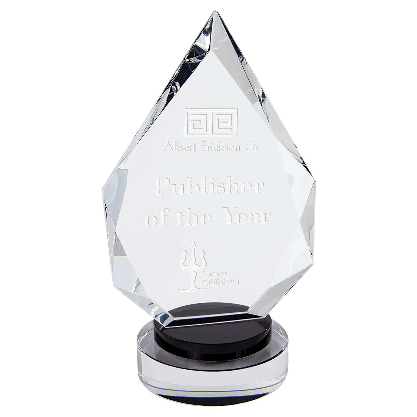 Diamond Crystal with Round Base - Black - Awards & More #