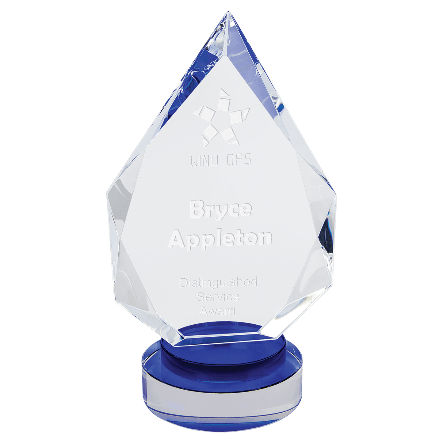 Diamond Crystal with Round Base - Blue - Awards & More #