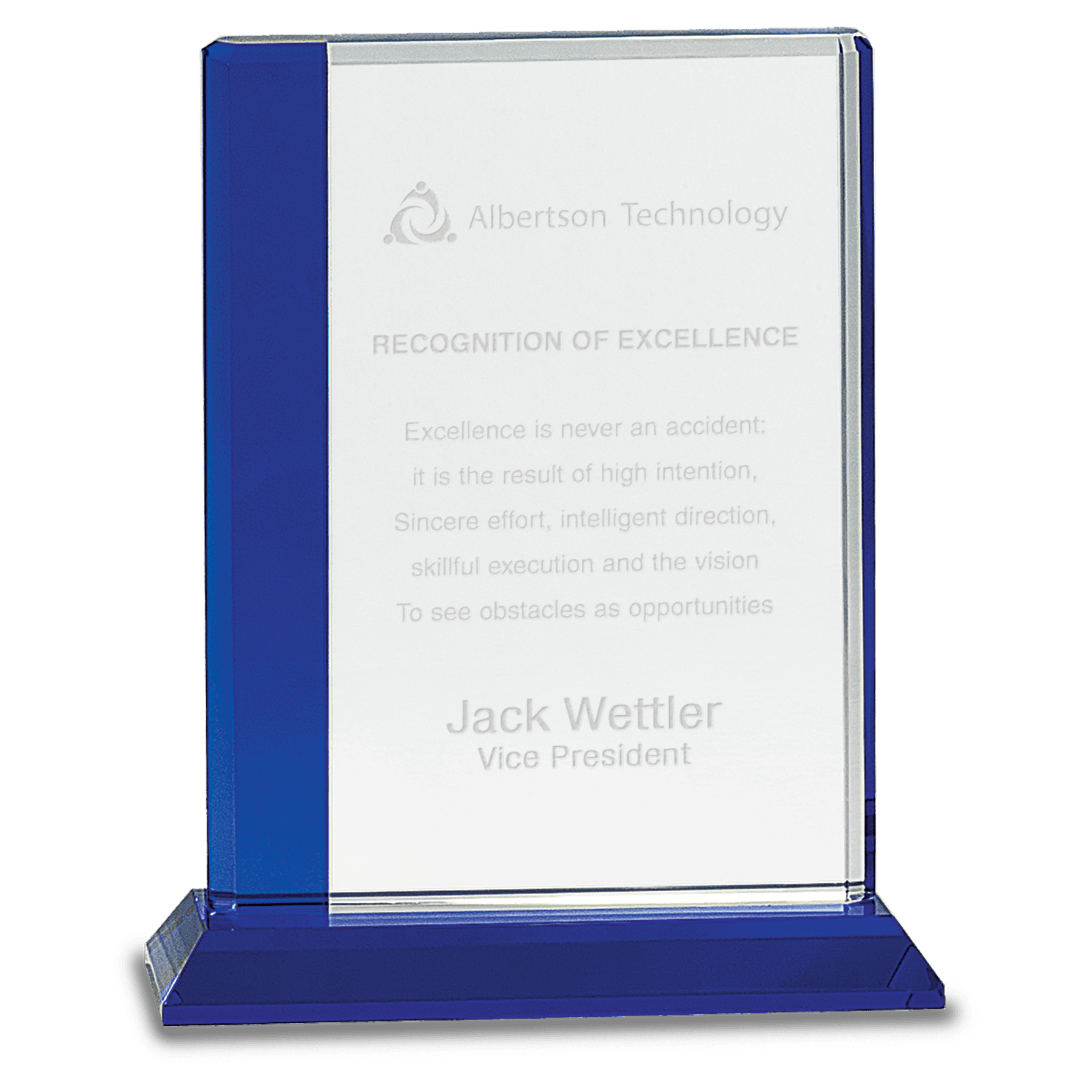 Edge Crystal with Base - Blue - Awards & More #