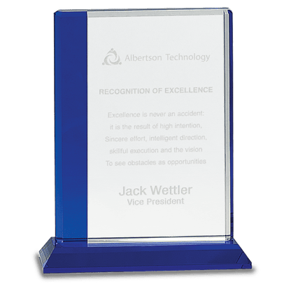 Edge Crystal with Base - Blue - Awards & More #