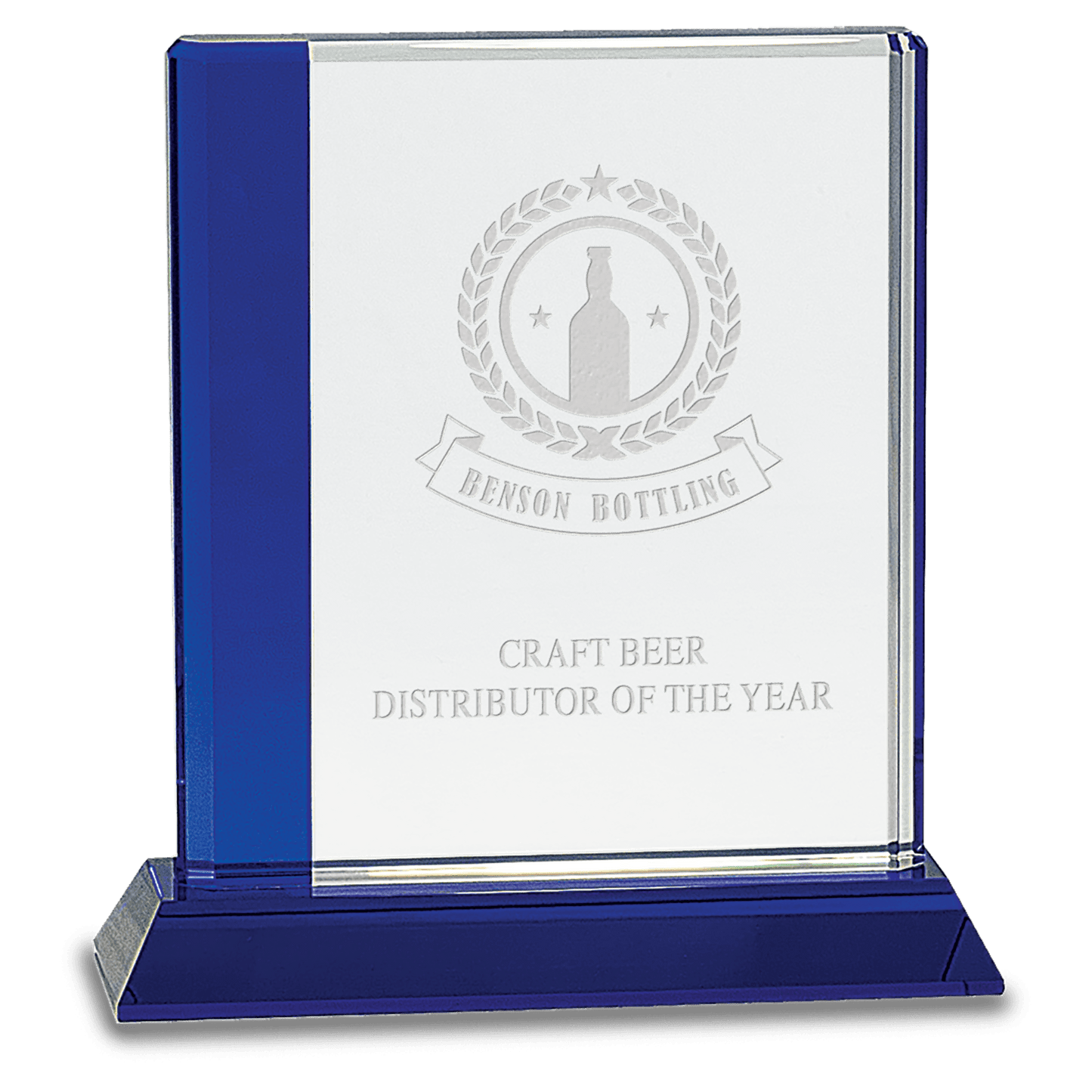 Edge Crystal with Base - Blue - Awards & More #