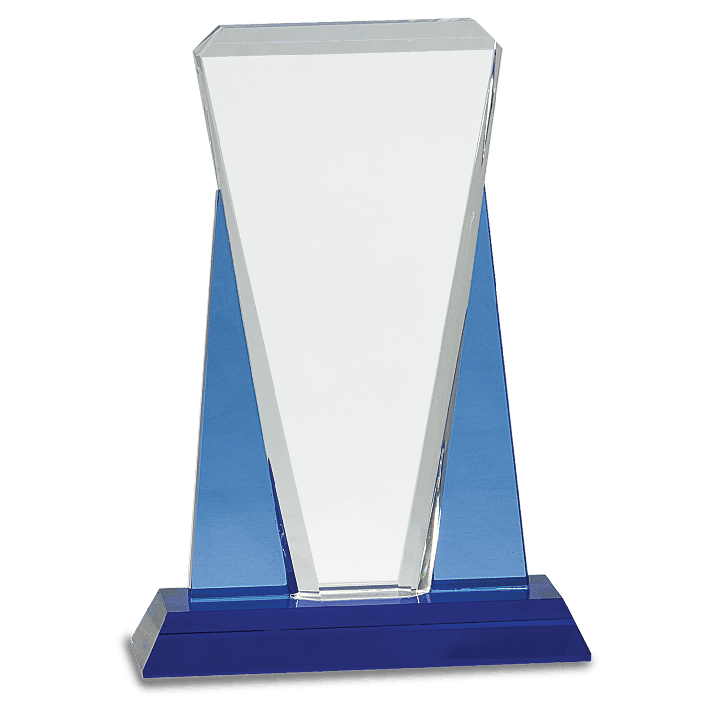 Wedge Crystal on Pedestal Base - Blue - Awards & More #