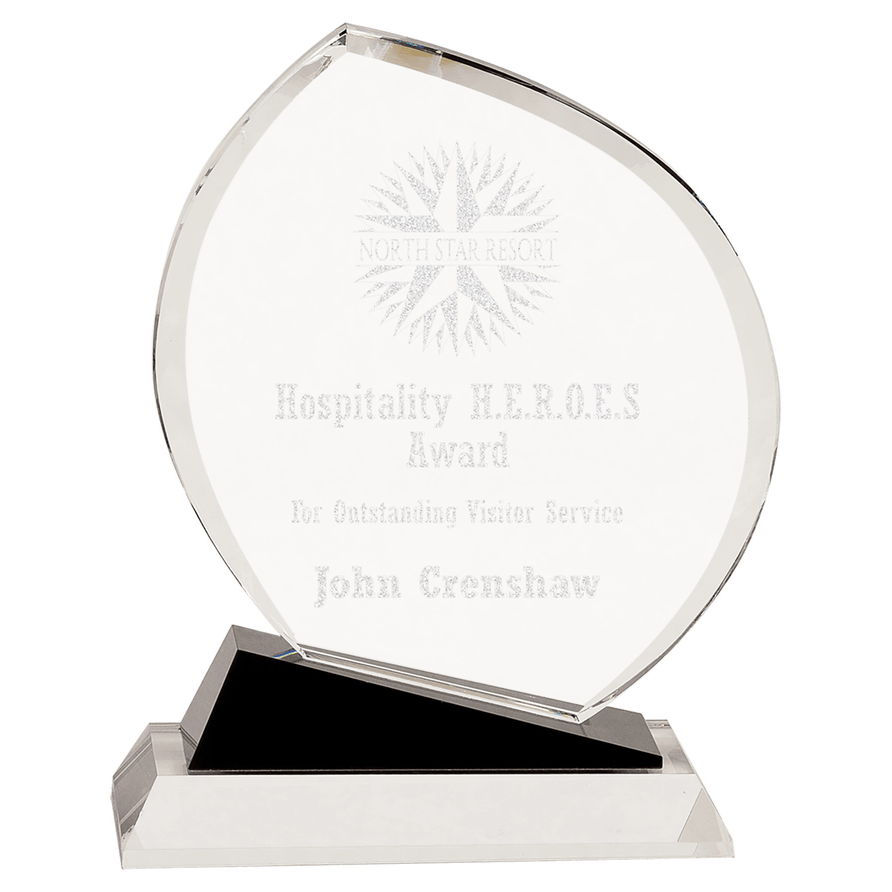 Oblong Crystal with Black Accents - Awards & More #