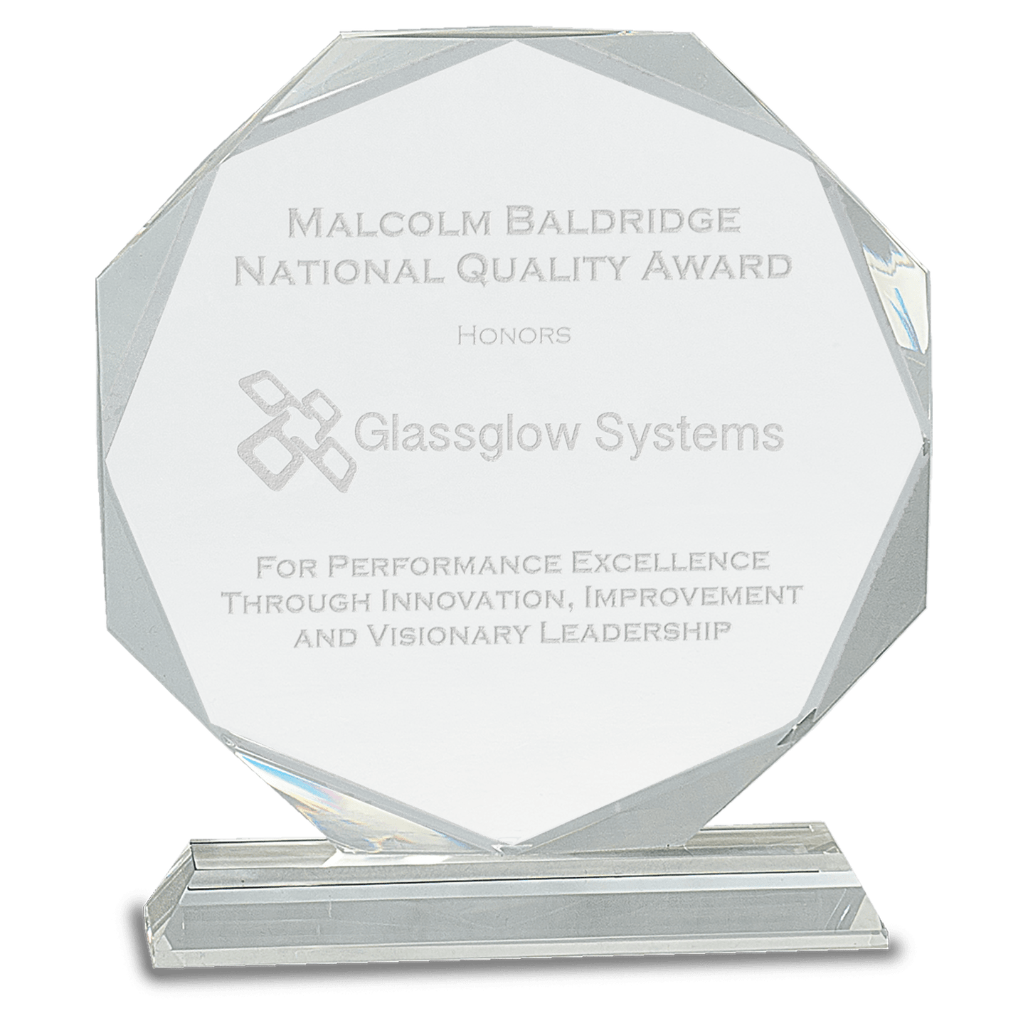 Crystal Octagon on Pedestal Base - Awards & More #